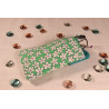 Etui fleuri vert