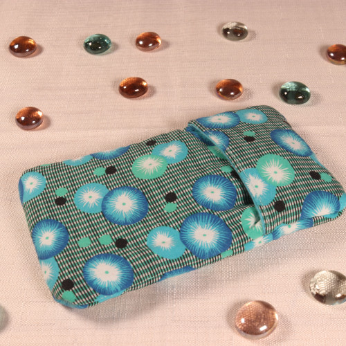 Etui fleuri bleu