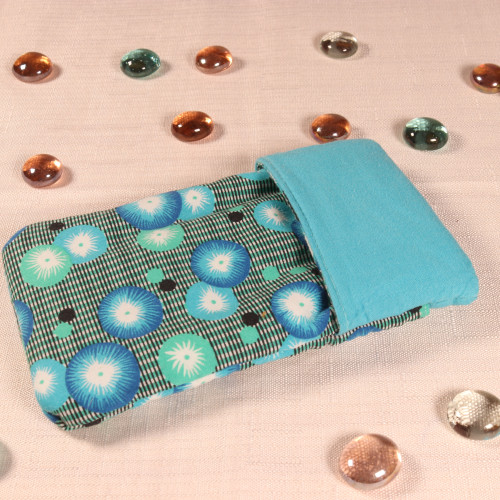 Etui fleuri bleu