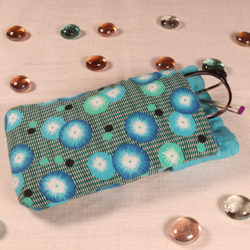 Etui fleuri bleu