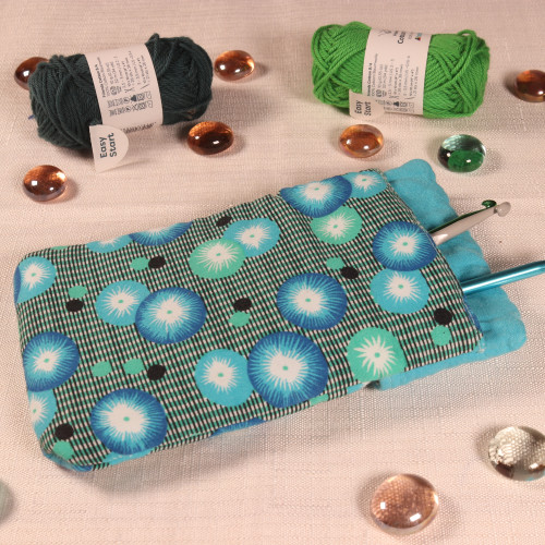 Etui fleuri bleu