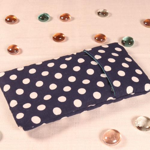 Etui à pois bleus