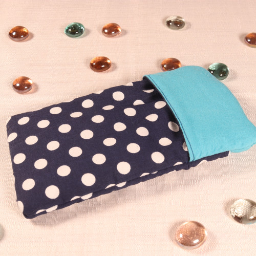 Etui à pois bleus