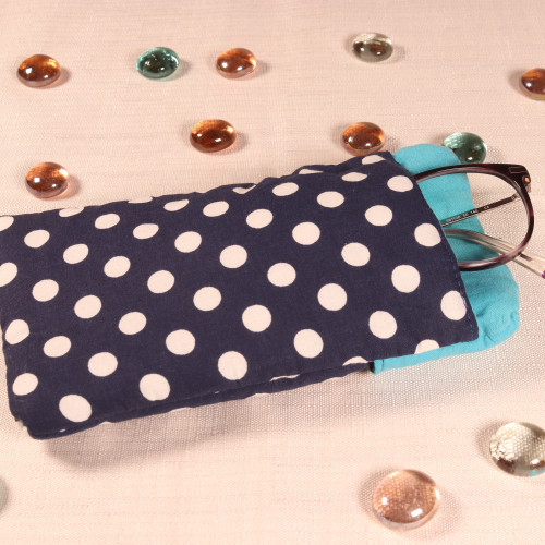 Etui à pois bleus