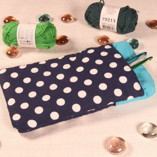 Etui à pois bleus