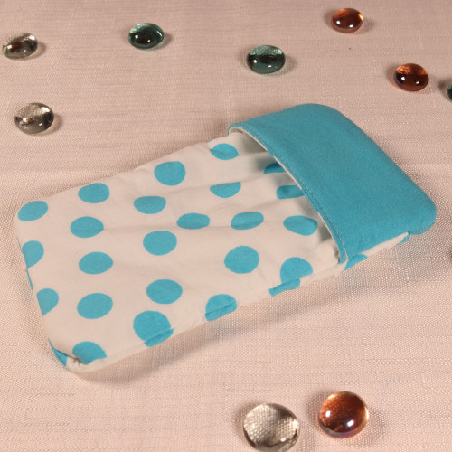 Etui à pois bleus