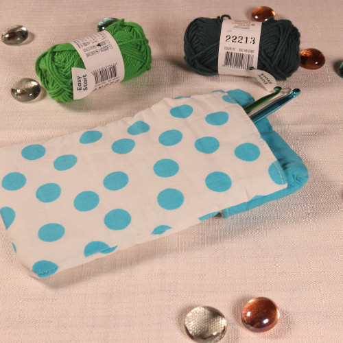 Etui à pois bleus