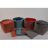 10 cotons en éponge bambou réutilisable et son panier motif hexagone