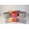10 cotons en éponge bambou réutilisable et son panier motif hexagone