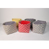 10 cotons en éponge bambou réutilisable et son panier motif hexagone