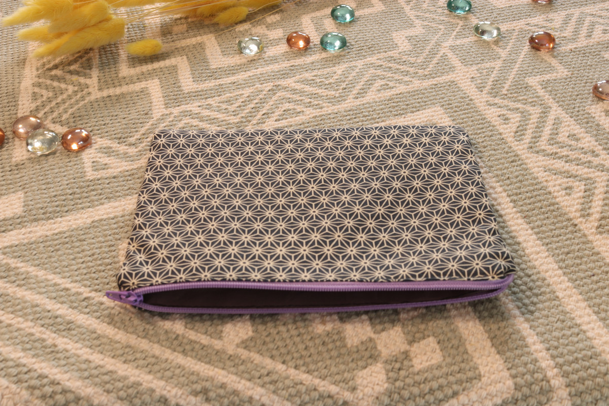 Pochette moyen format – 18x13 cm – tissu upcyclé