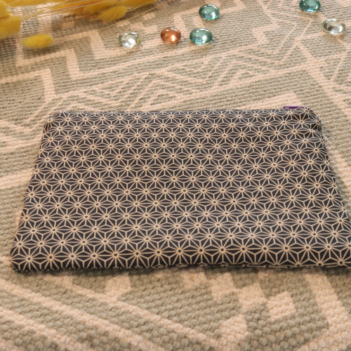 Pochette moyen format – 18x13 cm – tissu upcyclé