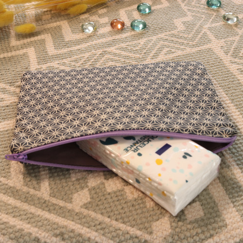 Pochette moyen format – 18x13 cm – tissu upcyclé