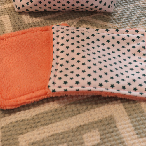 10 cotons en éponge bambou réutilisable et son panier motif étoile