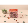 10 cotons en éponge bambou réutilisable et son panier motif fleurs