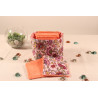 10 cotons en éponge bambou réutilisable et son panier motif fleurs