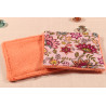 10 cotons en éponge bambou réutilisable et son panier motif fleurs