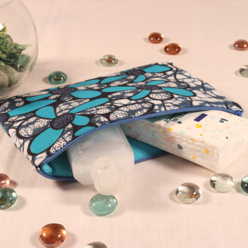 Pochette moyen format – 18x13 cm – tissu upcyclé