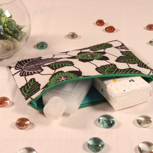 Pochette moyen format – 18x13 cm – tissu upcyclé