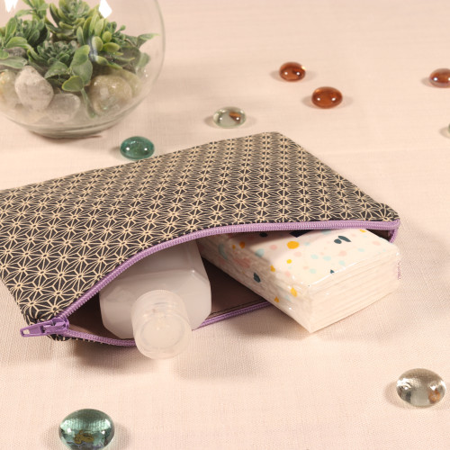 Pochette moyen format – 18x13 cm – tissu upcyclé